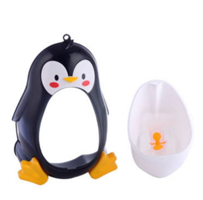 新款企鹅小便斗可站立式儿童挂墙式宝宝小便器尿斗图