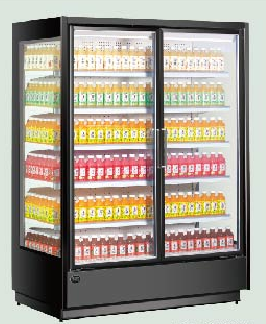 2-door display cabinet, glass door, refrigerated refrigerator, commercial fresh-keeping cabinet, ordering skewers, supermarket vegetables, air curtain cabinet, 1350*800*1980mm detail image 1