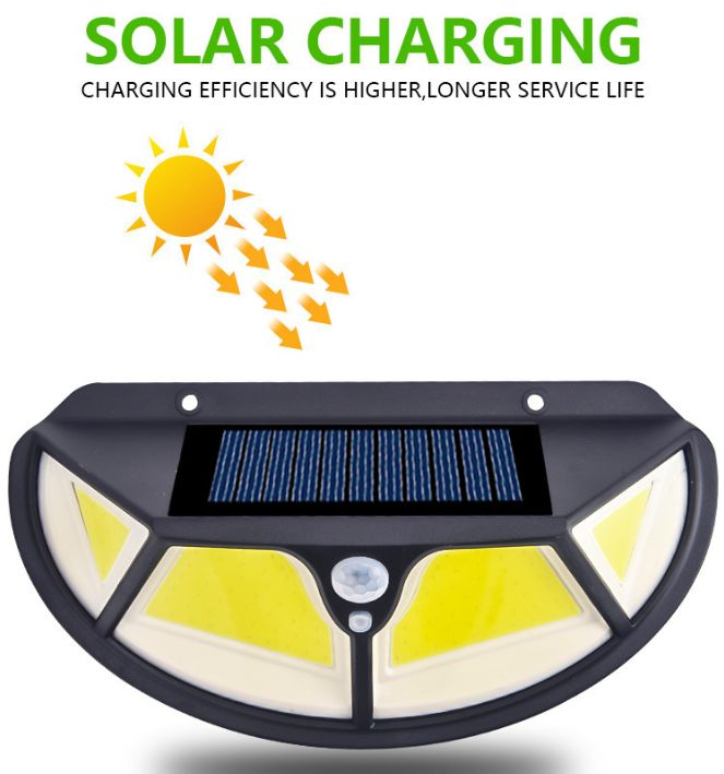 Four-way luminescent COB solar body sensor small wall lamp outdoor waterproof lighting courtyard lamp small street lamp thumbnail