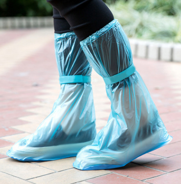 户外旅行防滑雨鞋套雨靴套防水加厚绑带高筒防护雨鞋透明鞋套详情图1