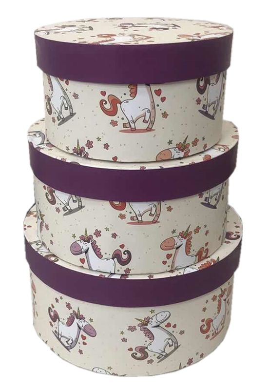 New 3-piece round gift box