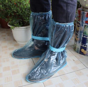 户外旅行防滑雨鞋套雨靴套防水加厚绑带高筒防护雨鞋透明鞋套详情图4