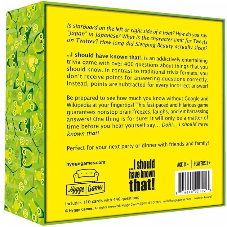 亚马逊新款I Should Have Known That! Trivia Game 游戏牌纸牌产品图
