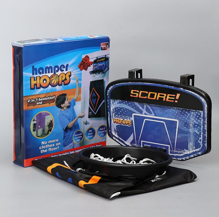 Hamper, an indoor basketball hamper, is a foldable hanging laundry basket