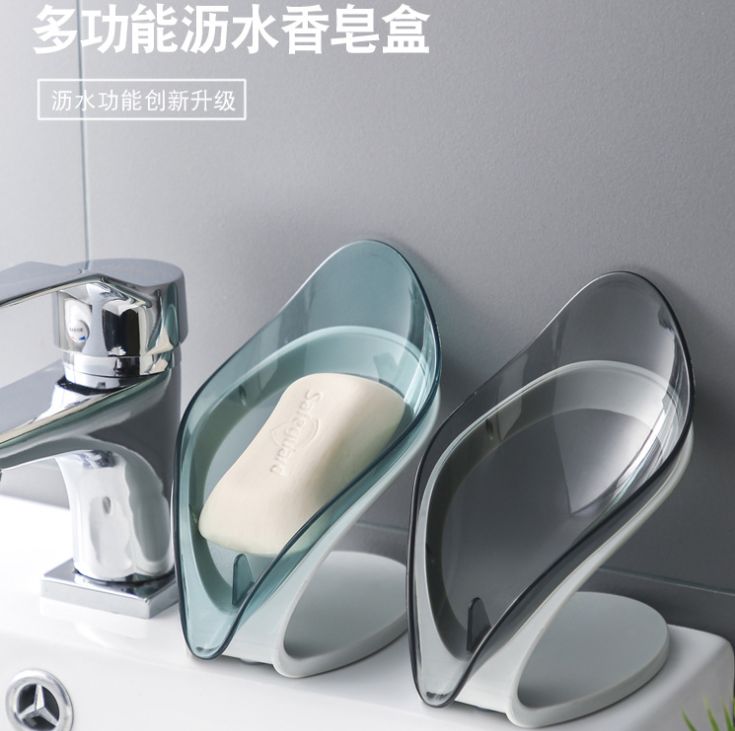 Leaf Soap box Creative soap rack Drain toilet drain soap rack Punch-free soap rack Soap box