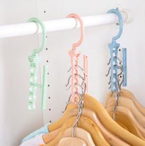 With handle hanger creative rotating five-hole magic hanger wardrobe sort and arrange drying hanger