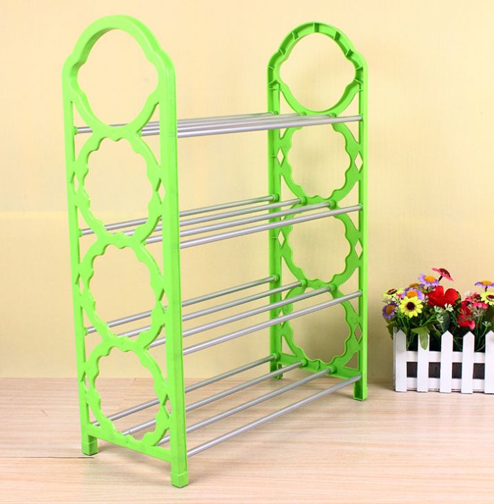 Four-layer simple shoe rack combination 4-layer shoe rack plastic shoe rack hot assembly shoe rack