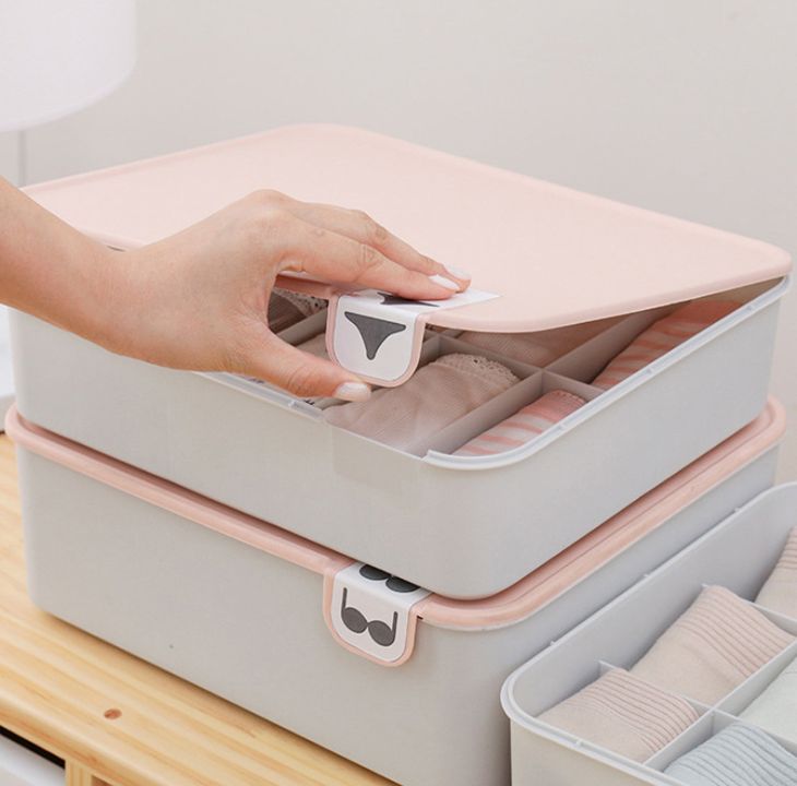 Home underwear storage box with logo with cover Underwear compartment box bra compartment sock underwear compartment underwear storage