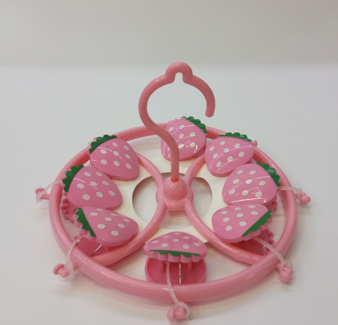 多功能卡通塑料8个夹子晒晾衣架内衣裤袜子防风多夹晾晒衣架详情图1