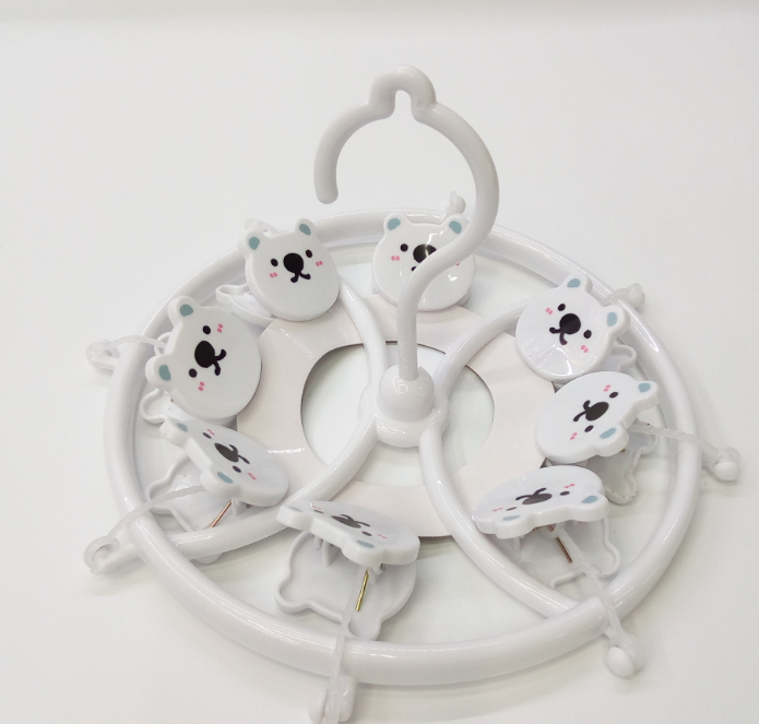 多功能卡通塑料8个夹子晒晾衣架内衣裤袜子防风多夹晾晒衣架详情图4