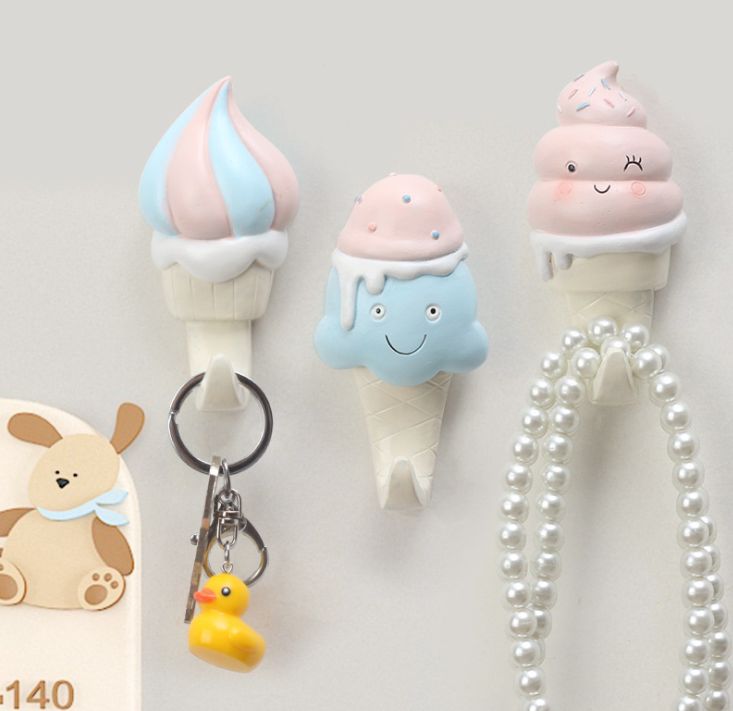 ins Card cute coat hook Creative home decoration storage resin hook coat and hat hook mural