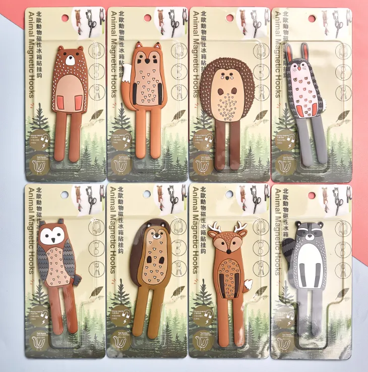 Nordic animal refrigerator stickers, strong magnetic hooks, creative traceless magnets for daily household use detail image 4