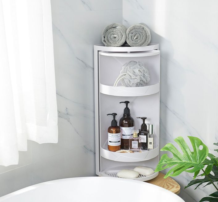 Bathroom triangle shelf Rotating plastic kitchen storage shelf Bathroom Skincare large