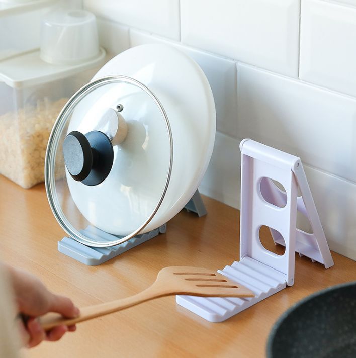 Kitchen spatula stand Foldable bowl plate drain stand spatula mat storage rack Multi-functional plastic pot cover stand