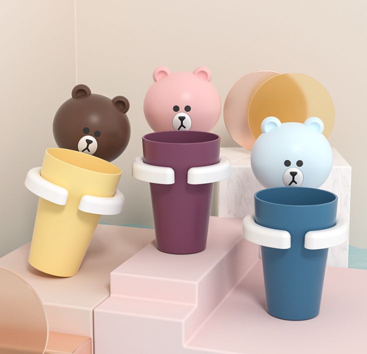 New baby cartoon toothbrush cup children's brushing cup baby tooth cup wall hanging paste