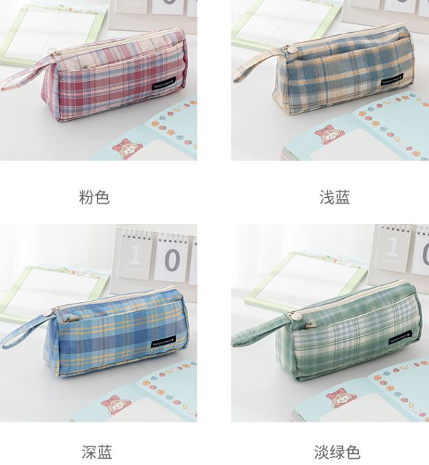 Pen bag female simple junior high school large capacity Japanese ins style pencil case primary school pencil bag cute Japanese system