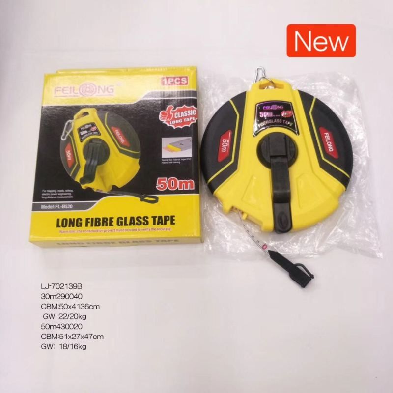 纤维卷尺 皮卷尺 尼龙覆膜卷尺50米