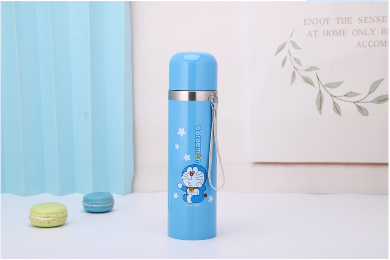 304卡通不锈钢保温杯带提绳儿童水杯子弹头保温杯直身杯定制LOGO详情图12