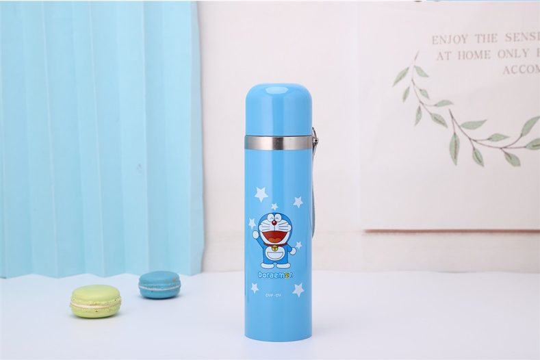 304卡通不锈钢保温杯带提绳儿童水杯子弹头保温杯直身杯定制LOGO详情图13