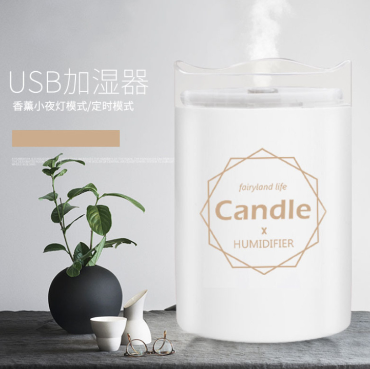 家用新品香薰小夜灯加湿器 usb迷你加湿器家用办公300ml雾化器详情图1
