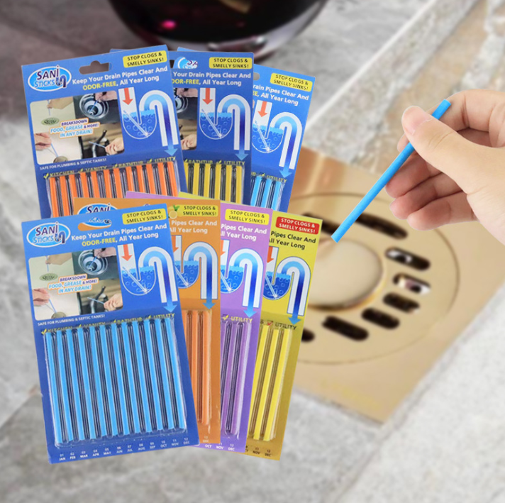 Pipe cleaning sticks, household sewer cleaning and unblocking agents, antibacterial and deodorizing toilet, toilet, kitchen floor drain cleaning sticks detail image 1