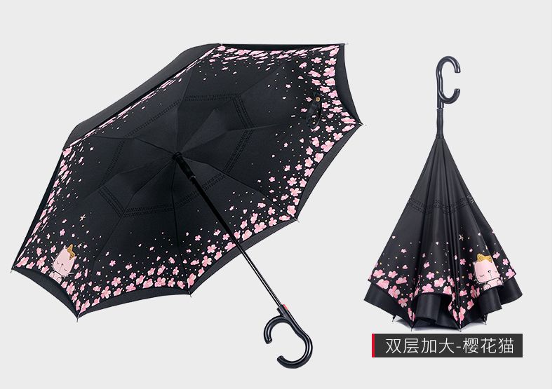 双层自动反向伞创意免持晴雨户外遮阳反向直杆雨伞    量大价格请咨询客服细节图