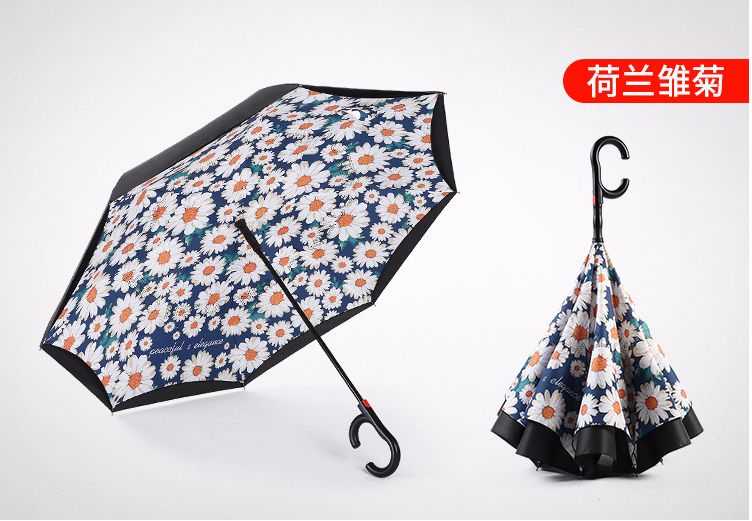 双层自动反向 创意免持晴雨户外遮阳反向直杆雨伞  量大价格请咨询客服产品图