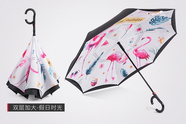 双层自动反向伞创意免持晴雨户外遮阳反向直杆 雨伞  量大价格请咨询客服产品图