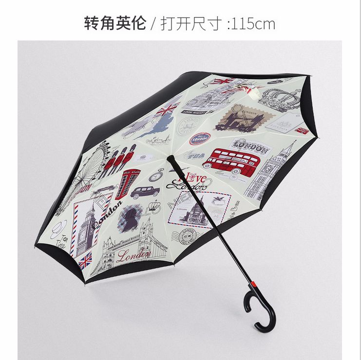双层自动反向伞创意 免持晴雨 户外遮阳反向直杆雨伞  量大价格请咨询客服