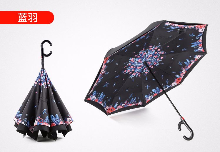 双层自动反向伞创意免持晴雨户外  遮阳反向直杆雨伞  量大价格请咨询客服细节图