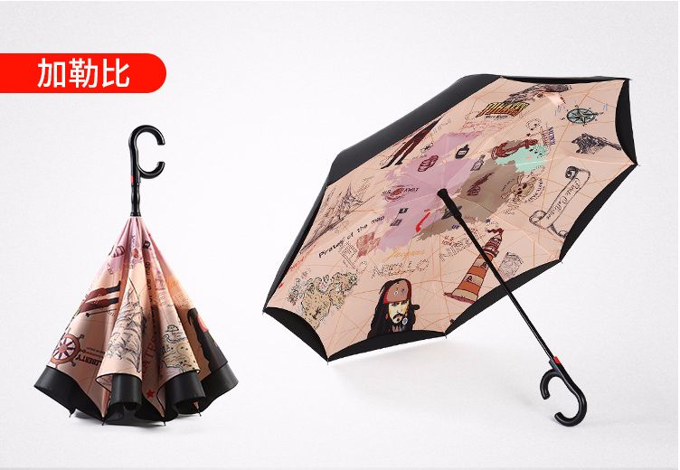 双层自动反向伞创意免持晴雨户外 遮阳反向 直杆雨伞    量大价格请咨询客服产品图