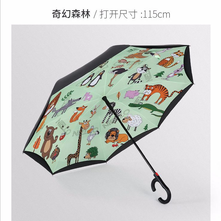 双层自动 反向伞创意 免持晴雨户外遮阳 反向直杆雨伞  量大价格请咨询客服