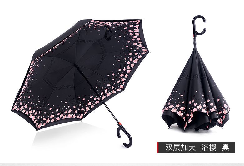 双层自动反 向伞创意免持晴雨户外遮阳反向直杆雨伞      量大价格请咨询客服细节图