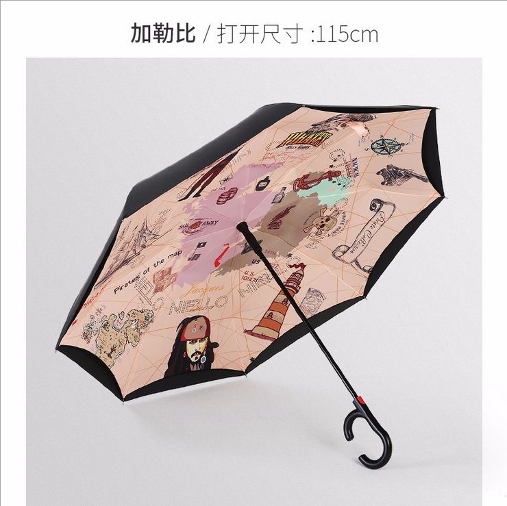 双层自动反向伞创意免持晴雨户外 遮阳反向 直杆雨伞    量大价格请咨询客服