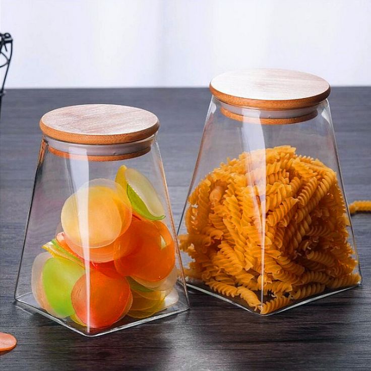 Heat-resistant glass storage jars, snack jars, square high borosilicate glass tea jars, dried fruit snack storage bottles, and grain jars details Picture