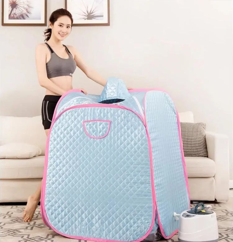 One-click start of the single-person blue household sweat steamer