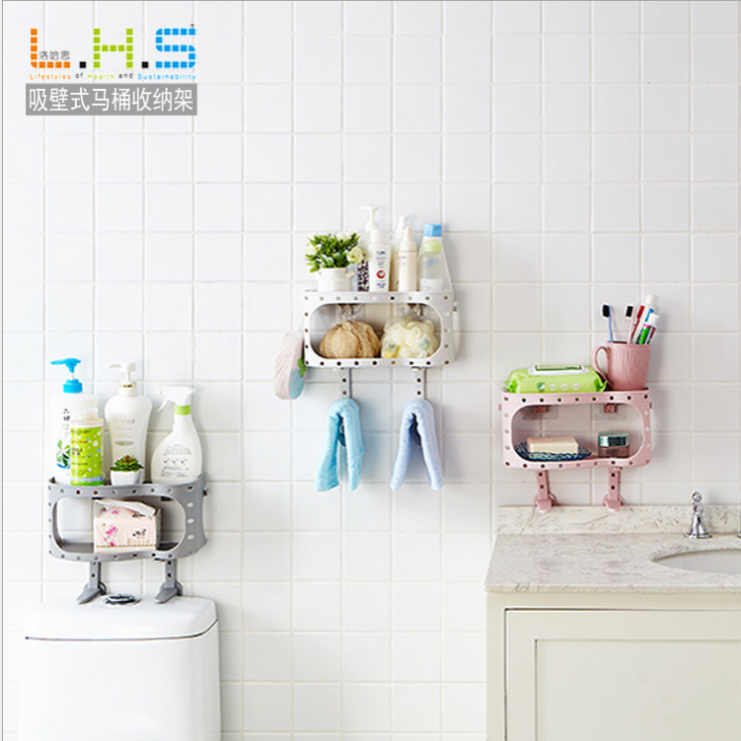 Creative wall-absorbing toilet storage rack, shelving rack, organizing rack, bathroom storage rack detail image 2