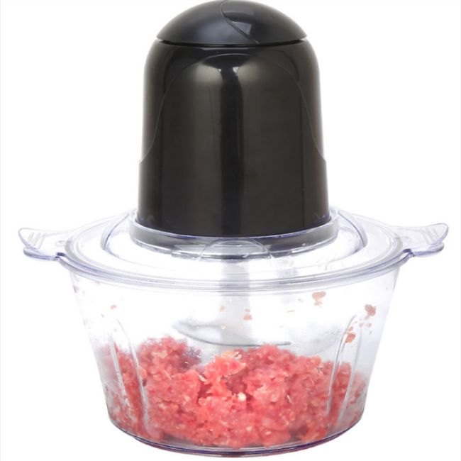 Black household 2L multi-functional electric meat grinder, juicer, food processor and garlic mashing machine