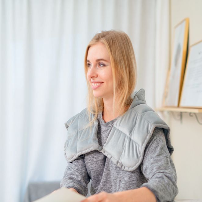 Amazon Gravity vest Gravity shawl Grey blanket weighted neck wrap Shoulder blanket customized