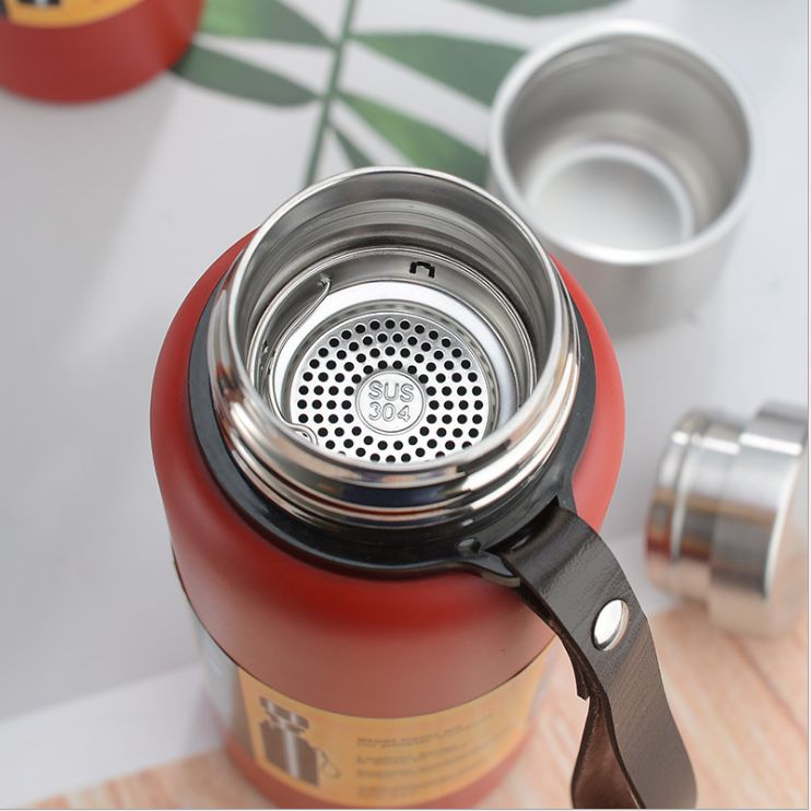 Large-capacity pure steel lid water bottle 500ml details Picture