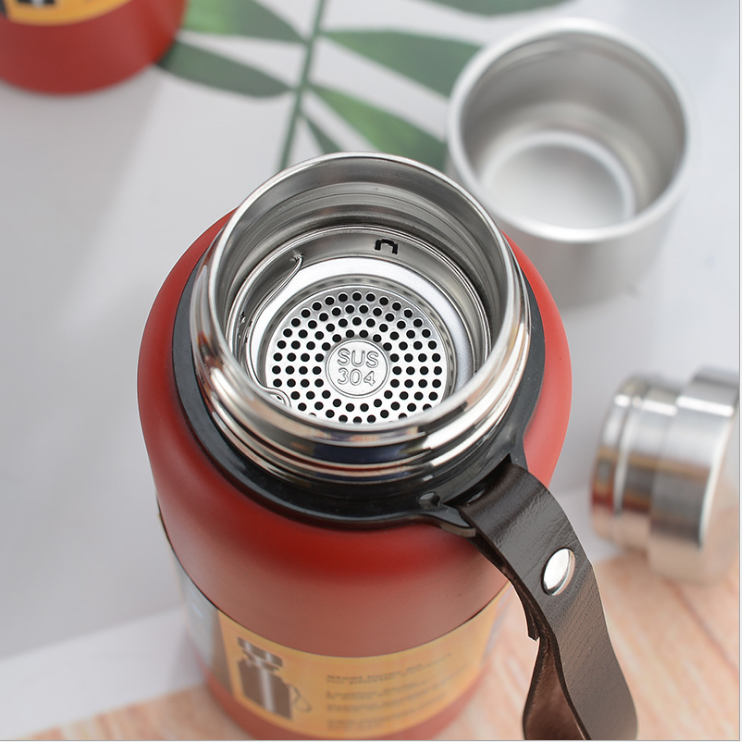 Large-capacity pure steel lid water bottle 500ml detail image 4