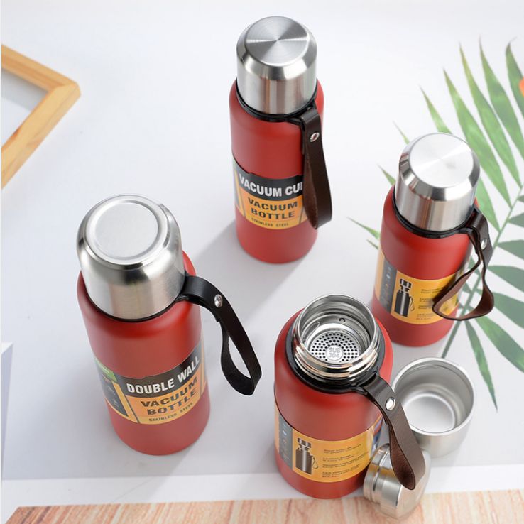 Large-capacity pure steel lid water bottle 500ml