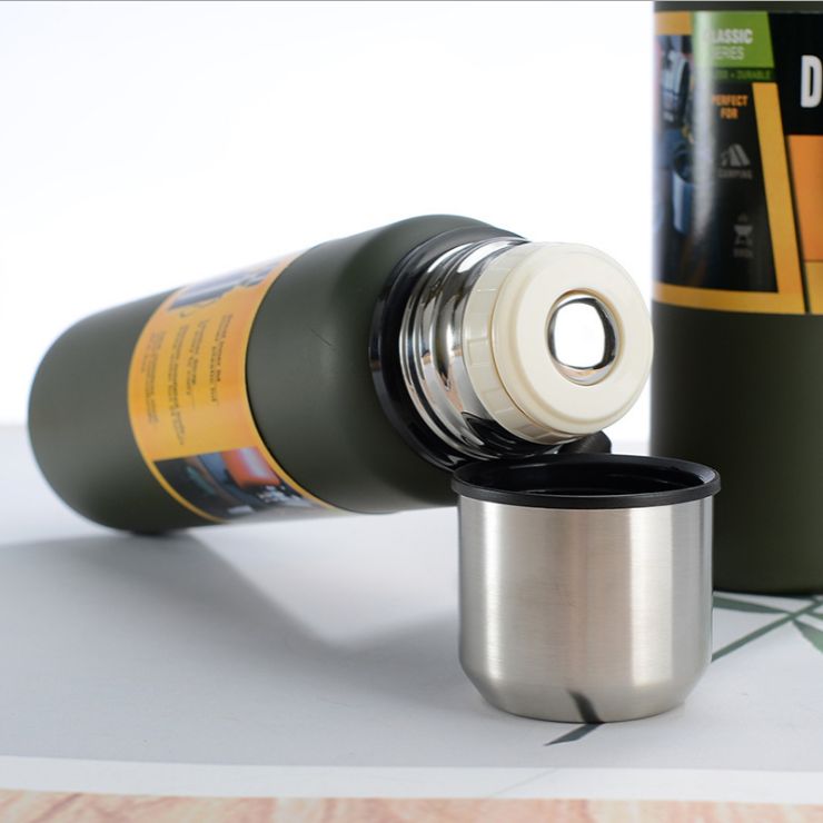 Large-capacity pure steel lid water bottle 500ml Item Picture