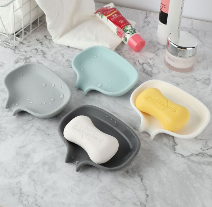 Amazon hot selling silica gel can drain soap box soap box soap tray silica gel soap box manufacturers wholesale