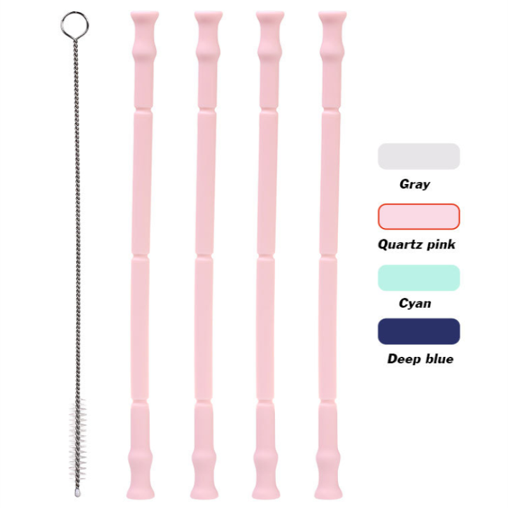 Silicone straws are transparent, colorful, eco-friendly and reusable for milk tea, soy milk and fruit juice beverages detail image 1