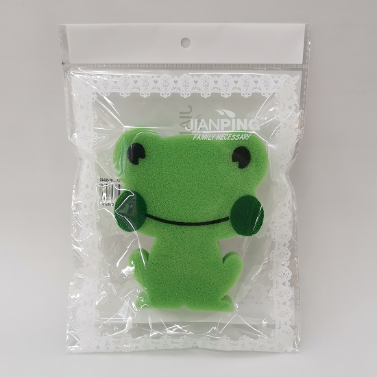 新印青蛙浴绵单个袋装创意卡通动物造型洗澡打沫海绵沐浴画面浴搓详情图5