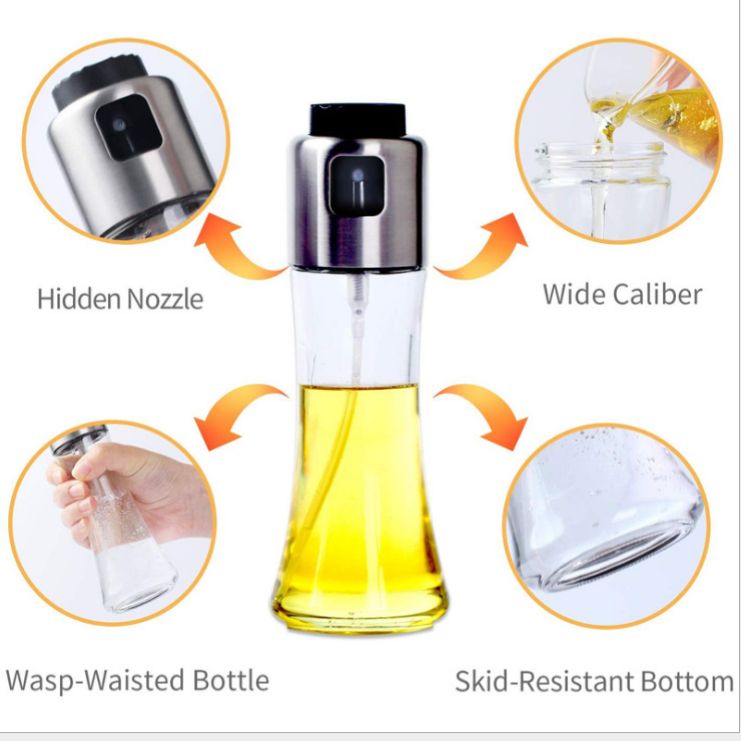 180ML stainless steel 304 oil spray bottle Oil spray pot Spray pot barbecue control oil pot olive oil spray pot fitness control