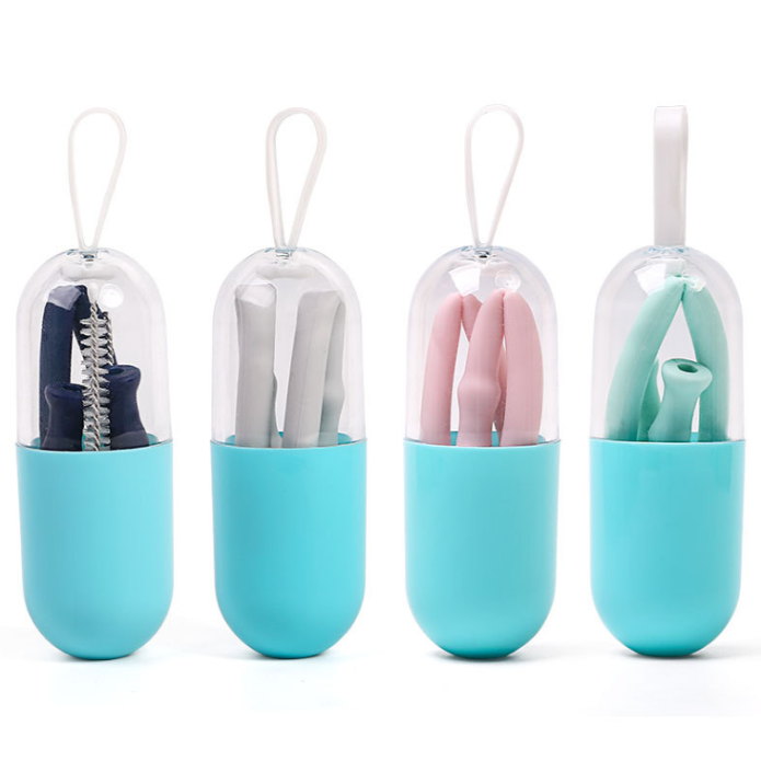 Silicone straws are transparent, colorful, eco-friendly and reusable for milk tea, soy milk and fruit juice beverages detail image 3