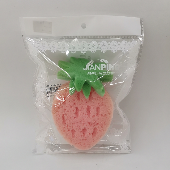 拔孔草莓新颖立体水果沐浴海绵擦清洁海绵块儿童搓澡洗澡海绵浴擦详情图5
