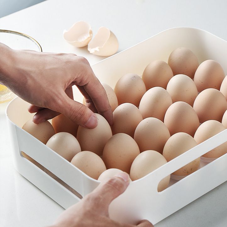 Household 24 grid egg box refrigerator storage box Kitchen food preservation storage box egg holder with egg artifact